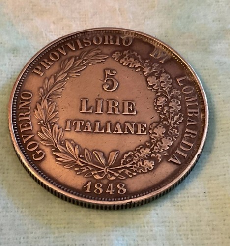 Moneta argento lire 1848 - lire,