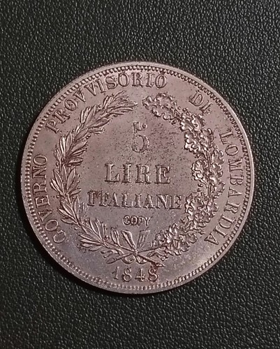 Rara moneta riconio 5 - -, lire