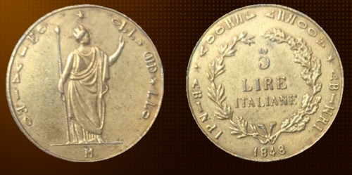 1848 italy lombardy lire - lombardy, 5